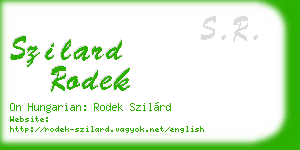 szilard rodek business card