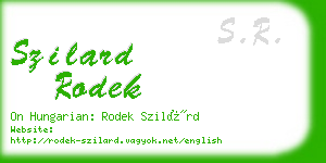 szilard rodek business card